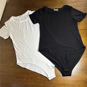 Black and White Women's Bodysuit Set